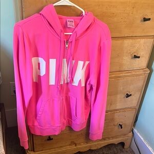 Victoria's Secret PINK Bright Pink Zip-Up Hoodie